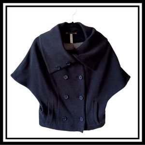 FREE PEOPLE Cape Caplet Cropped Jacket Double Breasted Classy Timeless